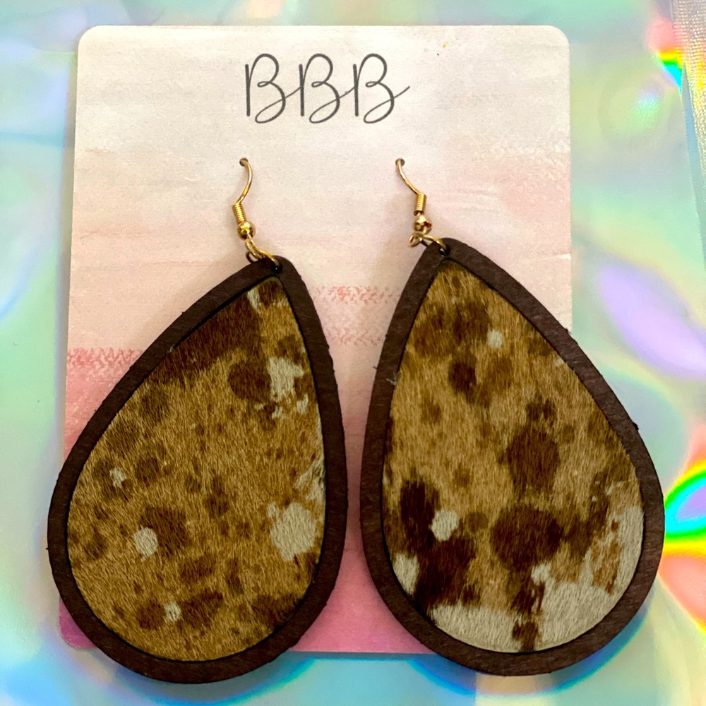 cow print earrings